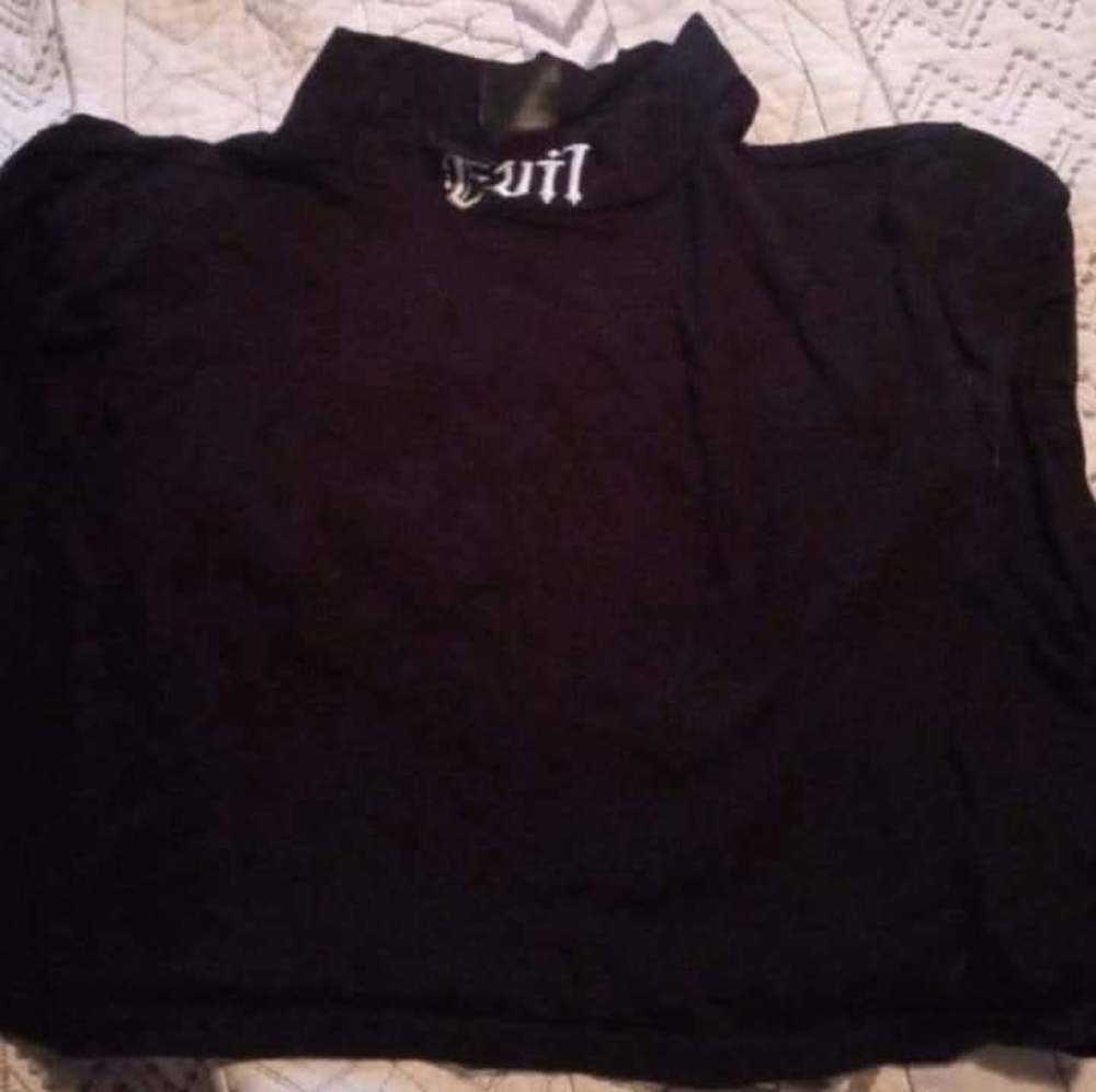 Black Turtleneck Crop Top